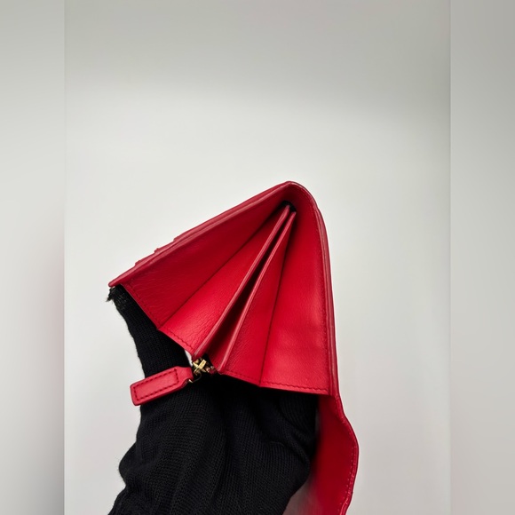 ❤️ Saint Laurent Classic Red Y Ligne Clutch Bag Wallet A210E7M8E - Picture 14 of 14